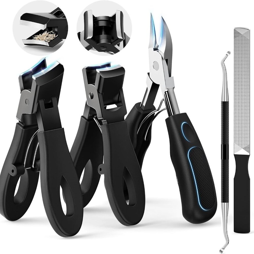 Professional Ingrown Toenail Tools Kit For Seniors,Wide Jaw Straight Nail Clippe